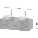 Duravit Waschtischunterbau WHITE TULIP 1300x550mm 2 Schubk we sdm o ES