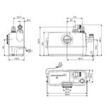 Grundf Fäkalienhebeanlage SOLOLIFT2 WC-1 0,62 kW, 230-240 V/50 Hz 453x176x347mm