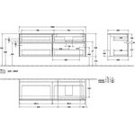 V&B Waschtischunterschrank COLLARO 160x54,8x50cm WT re m LED-B. Truffle gr
