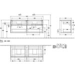 V&B Waschtischunterschrank COLLARO 140x54,8x50cm m LED-B. Arizona Oak