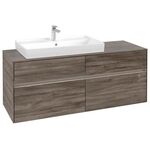V&B Waschtischunterschrank COLLARO 140x54,8x50cm WT li m LED-B. Stone Oak