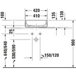 Duravit Aufsatzbecken Zencha 420x420mm o ÜL u Hahnlochblock gr sdm