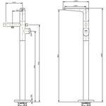 V&B Einhand-Wannenbatterie ANTAO Standmontage, 155x880x240mm chrom