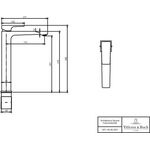 VB EH-WT-Arm. erh Archit.Square 50x306x 211mm PO-Ablgarn. BrushedNickelMatt