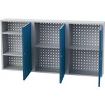 Hängeschrank H750xB1500xT200mm Vollblechtüren Stahlbl.lichtgrau/signalblau BEDRU