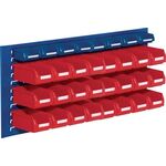 Sichtlagerkastenset H450xB1000xT250mm STA/PE blau+rot 24xGr.7 rot/8xGr.8blau