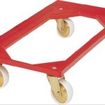 Kistenroller Trgf.250kg Polymer-Bereifung L605xB405mm ABS-Ku.rot