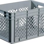 Transportbehälter L600xB400xH420mm grau PP Durchfassgr.Seitenwände durchbrochen