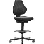 Arbeitsdrehstuhl Air Flow Rollen+Fußring Supertec-Gewebe schwarz 610-890mm BIMOS