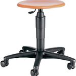 Drehhocker m.Rollen Buche natur Sitz-H.420-550mm TOPSTAR