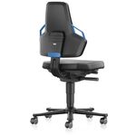 Arbeitsdrehstuhl Nexxit Rl.Kunstlederpolster schwarz Griff blau 450-600mm BIMOS