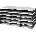 Sortierablage Trio 15 Fächer H363xB723xT331mm Polystyrol grau/schwarz STYRO