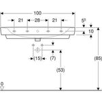 Geberit Waschtisch RENOVA PLAN m HL mit Überlauf 1000x480mm weiß KT