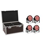 EUROLITE Set 4x LED 7C-12 Silent Slim Spot + Case