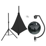 EUROLITE Set Spiegelkugel 50cm schwarz mit Stativ und Segel schwarz