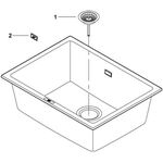 Grohe Kompositspüle K700U 610x460mm granit grau