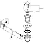 Grohe Ablaufgarnitur 1 1/4Zoll 5 Stück we