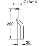 Grohe Urinalspülrohr d= 18mm 200mm Kröpfung 30mm chr