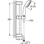 GROHE Brausestangenset Tempesta 100 BSt 600mm chr
