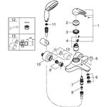Grohe Einhand-Wannenbatterie EUROSTYLE 1/2Zoll m Brausegarnitur chr