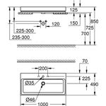 GROHE Aufsatzwaschtisch Cube Keramik 1 HL m ÜL 1000x490mm PureGuard/awe