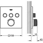 Thermostat GROHTHERM SMARTCONTROL eckig 3 ASV ha graph