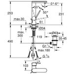 Grohe Einhand-Waschtischbatterie PLUS 1/2Zoll L-Size ha graph gebü