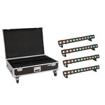EUROLITE Set 4x LED IP T-PIX 12 HCL Leiste + Case mit Rollen