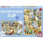 Puzzles Baggern & Bauen 2x26 Teile, 1St.