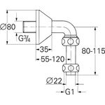 Grohe Abgangsbogen DN 20 chr