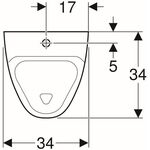 Geberit Urinal ALIVIO m K. Zul v ob Ab n hint oder unten weiß