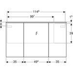 Geberit Spiegelschrank OPTION PLUS mit Beleuchtung, 3 Türen 1200x700x172mm