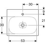 Geberit Waschtisch CITTERIO 600x500mm o ÜL mit Hahnloch weiß KT