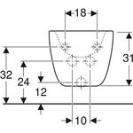 Geberit Wandbidet CITTERIO geschlossene Form, mit Überlauf weiß KT