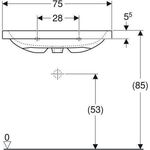 Geberit Waschtisch iCon Light o HL mit Überlauf 750x480mm weiß KT