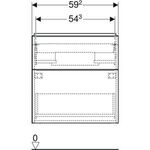 Geberit Waschtischunterschrank iCon 600x615x476mm we hochglanz/Griff we matt