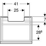 Geberit WT-Unterschrank RENOVA PLAN m 1 Sch. 550x606x407mm Fol. NB hickory h