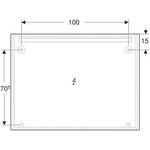 Geberit Lichtspiegel OPTION BASIC SQUARE LED-Bel oben Alu eloxiert 1200x900x32mm