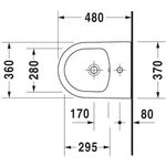 Duravit Wand-Bidet BENTO STARCK BOX Comp m ÜL u HLB 1 HL HygieneGlaze weiß