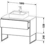 Duravit Waschtischunterbau XSQUARE 1000x678x548mm 2 Au ta s-matt ES NB Mi.