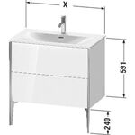 Duravit Waschtischunterbau XVIU 810x831x480mm 2 Au Prof. sw ma ta s-matt
