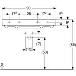 Geberit Waschtisch ONE weiß, ohne Hahnloch 900x480mm