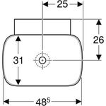 Geberit Aufsatzwaschtisch ONE weiß, ohne Hahnloch 500x425mm
