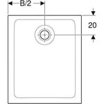 Geberit Duschwanne NEMEA Tiefe 35mm 1000x900 weiß matt