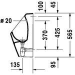 Duravit Urinal D-CODE RIMLESS 305x290mm Zul v hinten ohne Fliege weiß