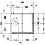 Duravit Fußgestell für Duschwanne Tempano 900x800mm