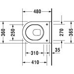 Duravit Wand-WC STARCK 3 COMPACT tief, 360x485mm weiß