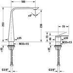 Duravit 2-Loch-Waschtischbatterie D.1 XL o Zugstangen-Ablaufgarnitur schwarz mat