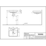 TOTO CS Waschtisch m HL u Überlauf eckig 167x500x450mm we