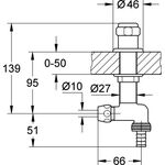 Grohe WAS Untertischventil 1/2Zoll verstb bis 50mm chr